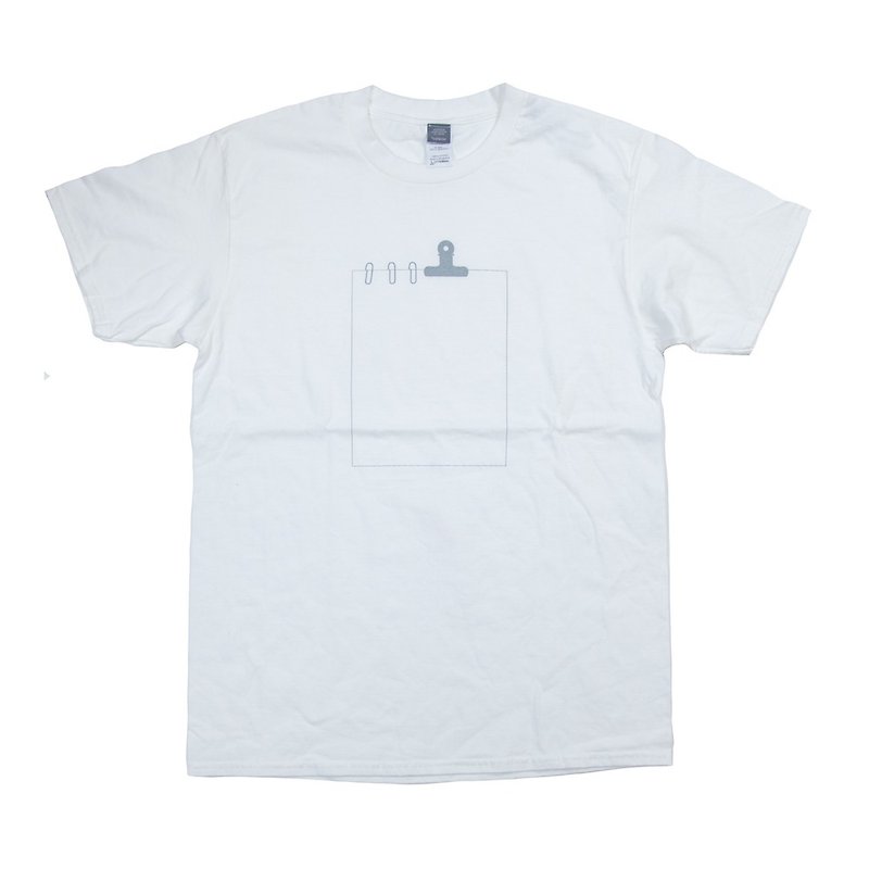 クリップの書類Tシャツ　ユニセックスXS〜XXXL/レディースXS〜Lサイズ　Tcollector - 中性连帽卫衣/T 恤 - 棉．麻 白色