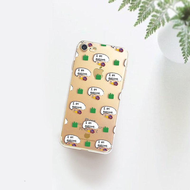 蜗牛格言 免费刻字iPhone XS Android手机壳 圣诞礼物 - 手机壳/手机套 - 塑料 绿色