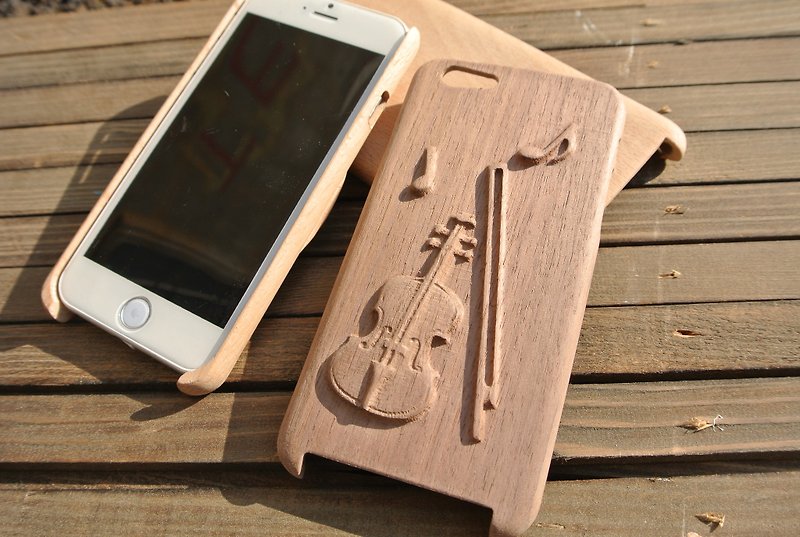 iphone6 原木手机壳 - 3D立体小提琴款造型款 - 手机壳/手机套 - 木头 咖啡色