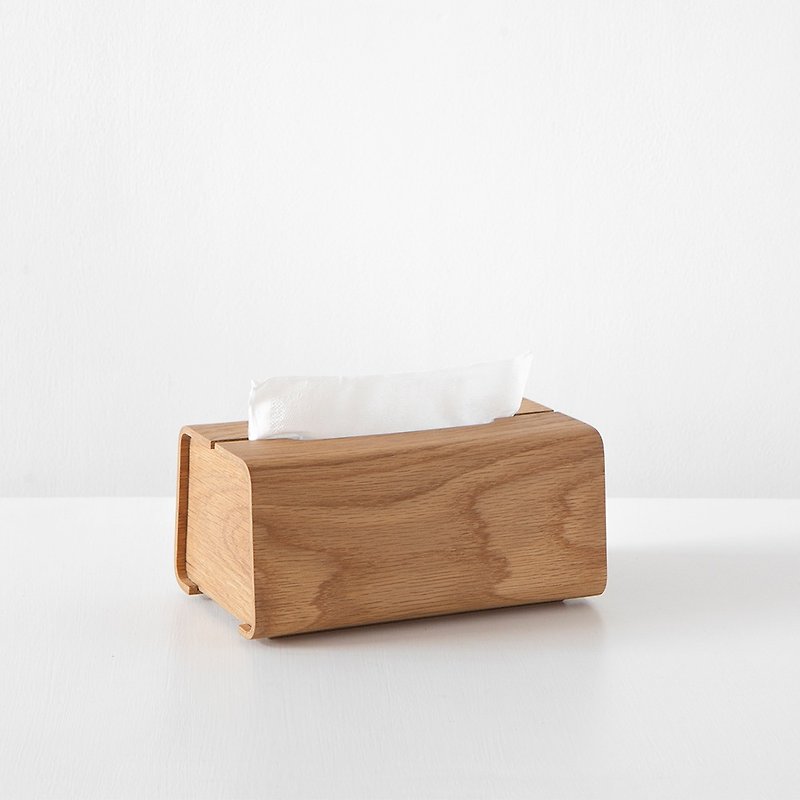 Tetrad 手工木制面纸盒 L | 白橡木 - 纸巾盒 - 木头 卡其色