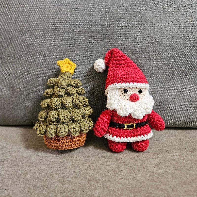 纯棉手工钩织圣诞树和圣诞老人 - 摆饰 - 棉．麻 