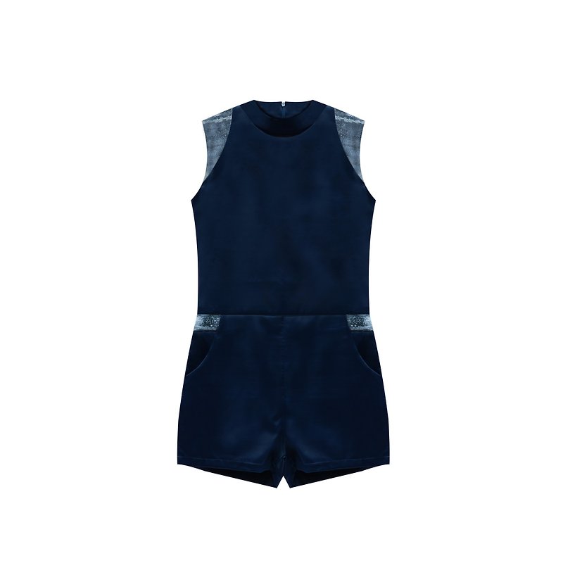 Navy Halter Neck Jumpsuit (Size M) - 背带裤/连体裤 - 其他材质 蓝色