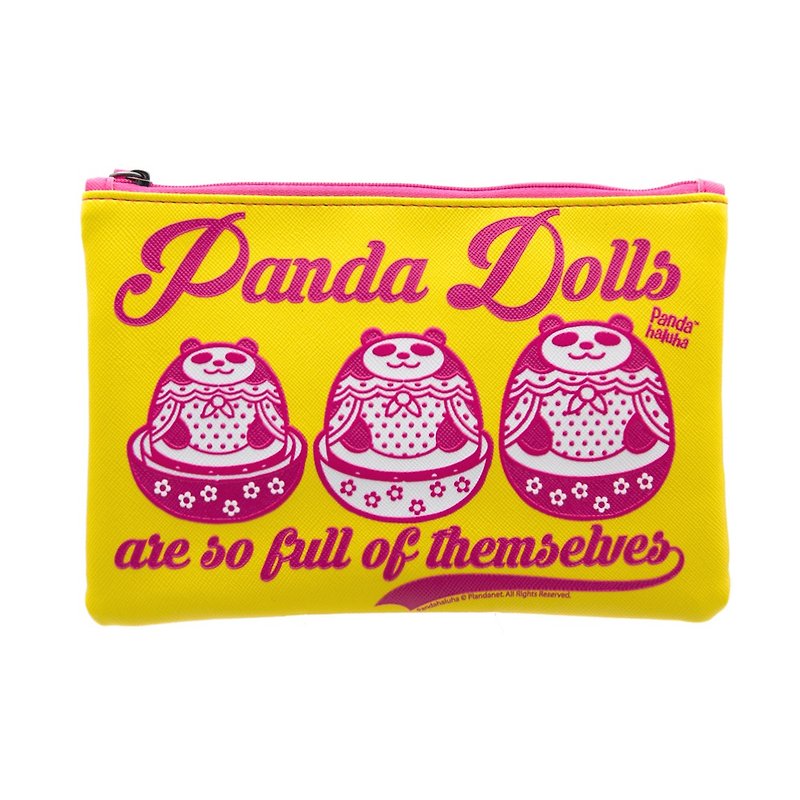 Pandahaluha Design ,熊貓 Zip Pouch, 筆袋, 謢照, 化裝筆收納 . - 化妆包/杂物包 - 聚酯纤维 黄色