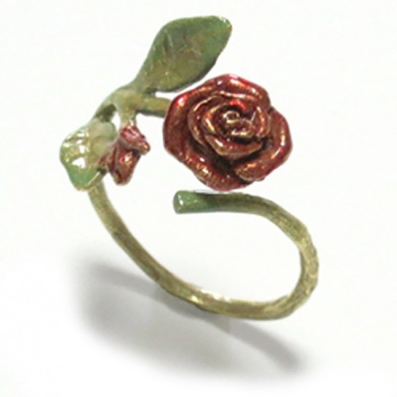 Rose Ring 巻きバラリング / リング　RN035 - 戒指 - 其他金属 红色