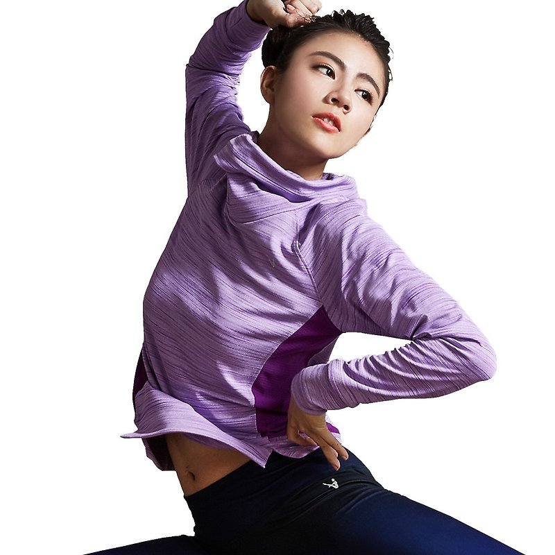 【MACACA】格致岩纹显瘦爱T - BTT3262 紫 - 女装运动衣 - 聚酯纤维 紫色