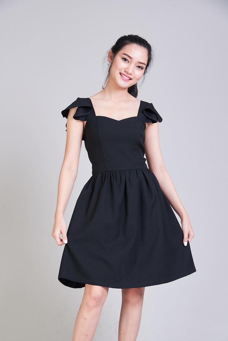 Little Black Dress Black Prom Dress Party Dress Bridesmaid Dress Ruffle Dress - 洋装/连衣裙 - 聚酯纤维 黑色