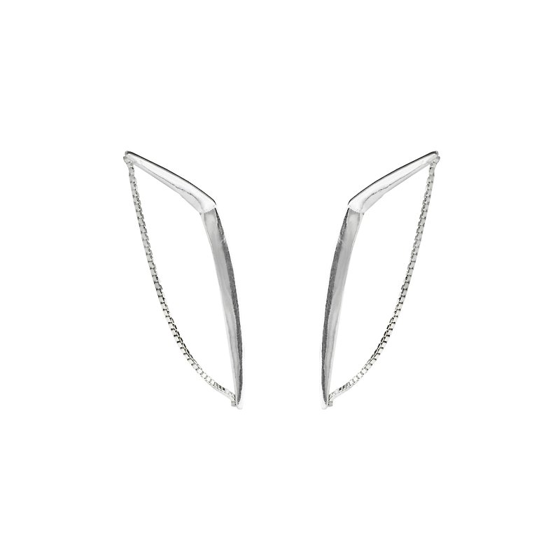 简约现代纯银耳环 NYX LINKS - 耳环/耳夹 - 其他金属 银色