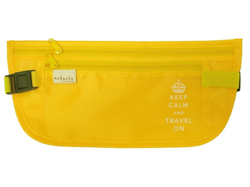 Keep Calm旅行超薄贴身腰袋 - 黄色 - 其他 - 聚酯纤维 黄色