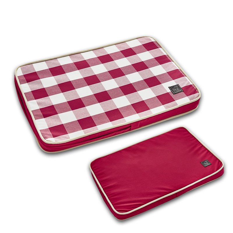 Lifeapp宠物缓压睡垫大格纹款---S (红白格) W65 x D45 x H5 cm - 床垫/笼子 - 其他材质 红色