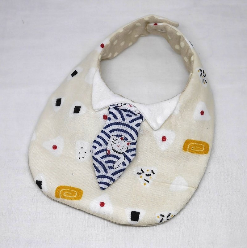 Japanese Handmade 8-layer-gauze Baby Bib / with tie - 围嘴/口水巾 - 纸 白色