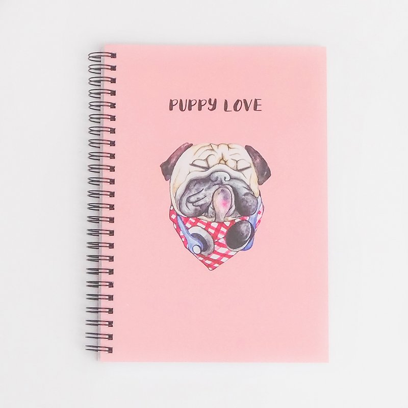 A5线圈笔记本巴哥パグPOPPY LOVE - 铅笔盒/笔袋 - 纸 粉红色