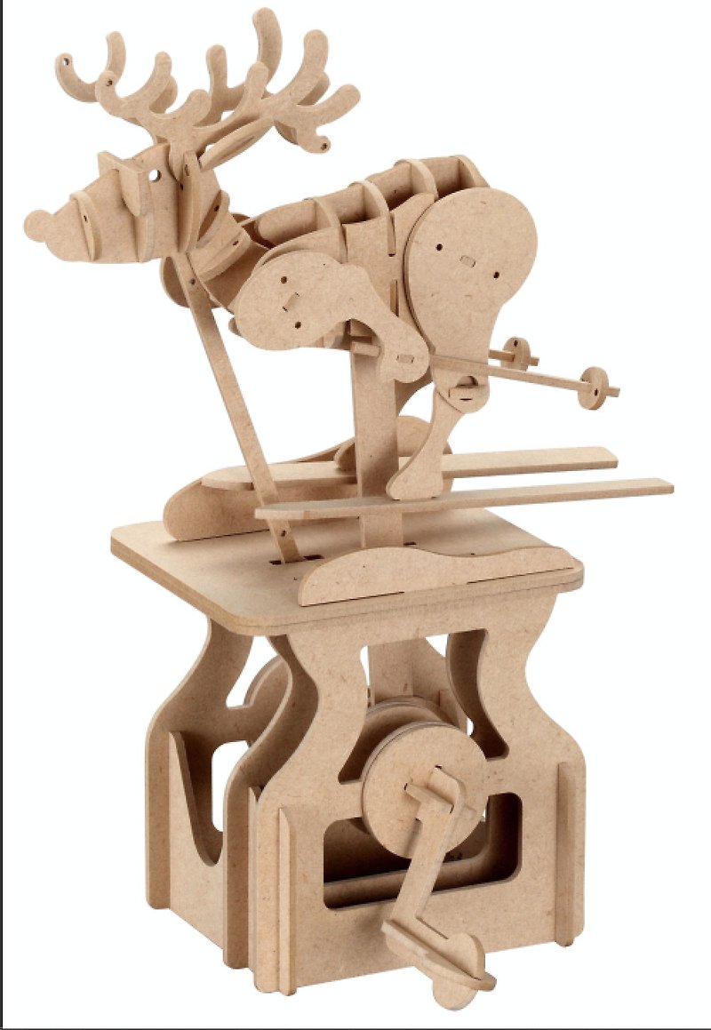 Modelshop立体拼图【滑雪麋鹿】3D动态DIY木模生日礼物母亲节礼物 - 拼图 - 木头 
