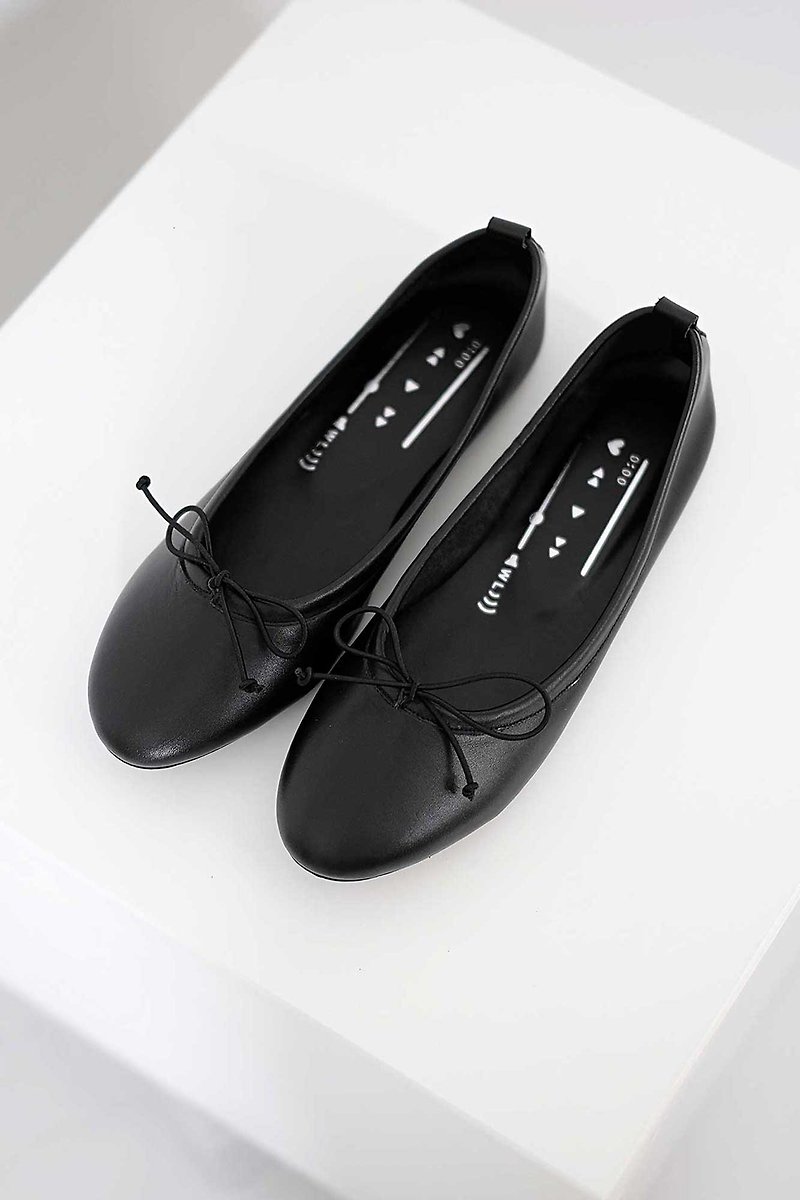 Gloves Ballet 法(黑)比诺Pinot Noir | WL - 芭蕾鞋/娃娃鞋 - 真皮 黑色
