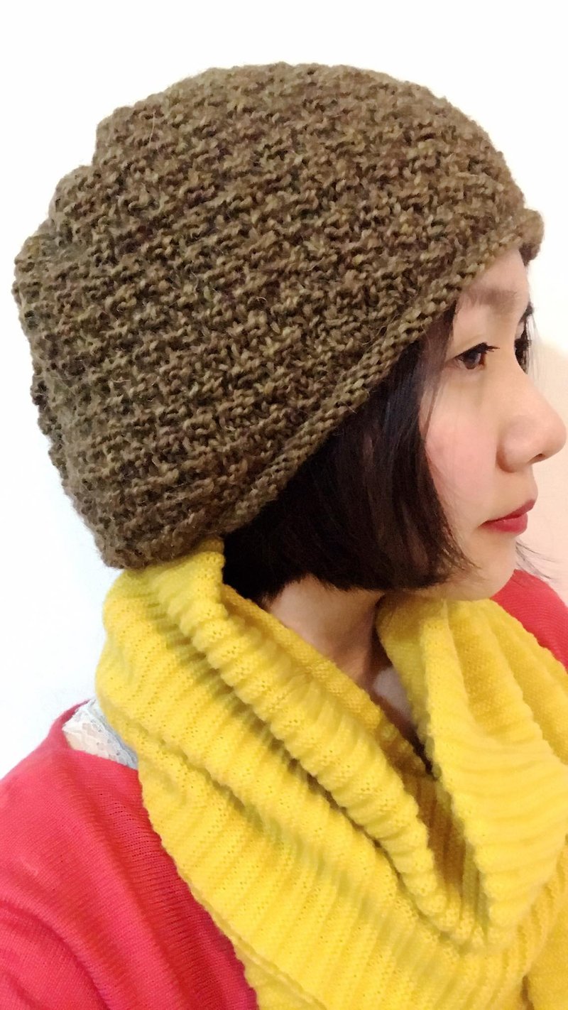 #新年特价#蓬松的Beanie - 帽子 - 羊毛 咖啡色