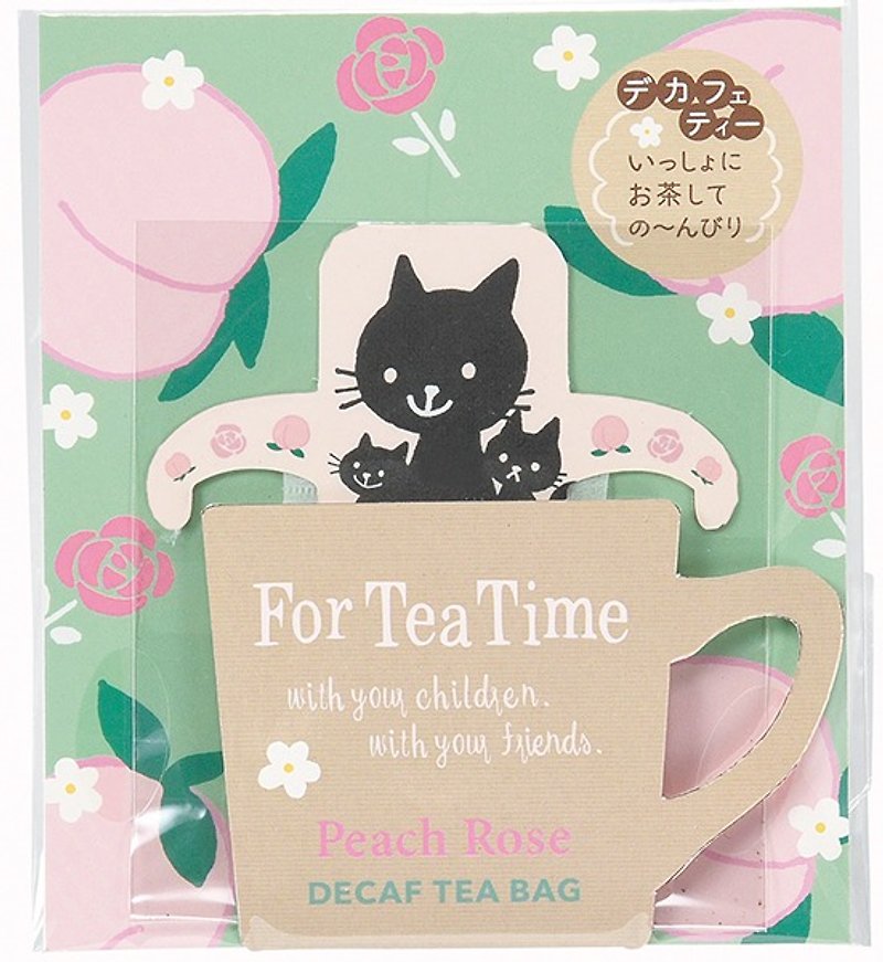 【日本TOWA红茶】For Tea Time低咖啡因系列动物挂耳红茶包★水蜜桃玫瑰口味(黑猫) - 茶 - 新鲜食材 黑色