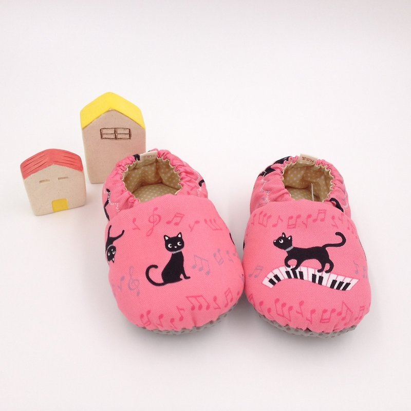 音符猫-学步鞋/宝宝鞋/婴儿鞋 - 婴儿鞋 - 棉．麻 粉红色