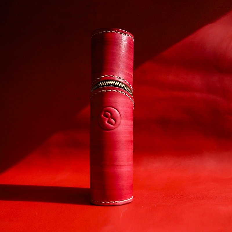 DUAL - 创意牛皮笔袋/笔筒带着走-气质红(毕业季、设计师) - 铅笔盒/笔袋 - 真皮 红色