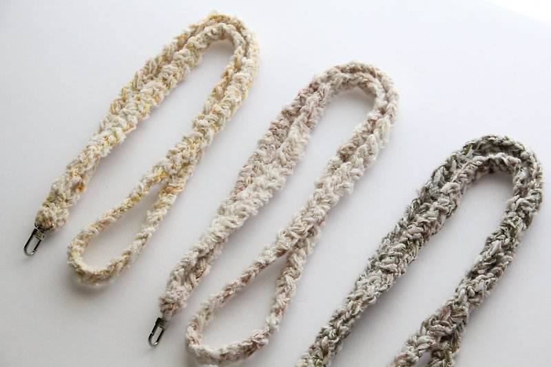 混线侧背编织手机绳 - 挂绳/吊绳 - 棉．麻 白色