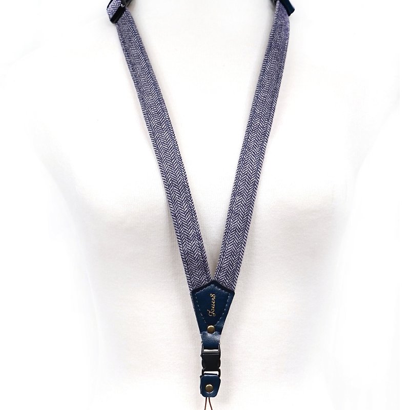 手机背带 颈挂式 - 阑珊 - 挂绳/吊绳 - 棉．麻 蓝色
