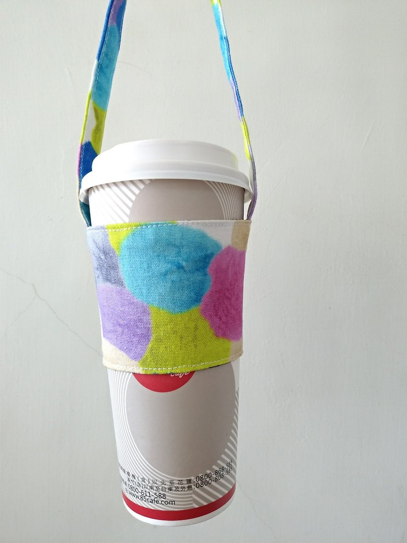 饮料杯套 环保杯套 手摇饮料袋 咖啡袋 手提袋 -彩色棉花球 - 随行杯提袋/水壶袋 - 棉．麻 