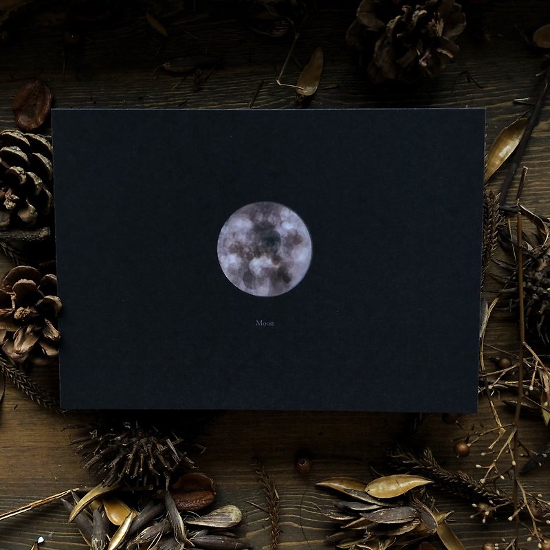 行星系列 月球 明信片 - 卡片/明信片 - 纸 黑色
