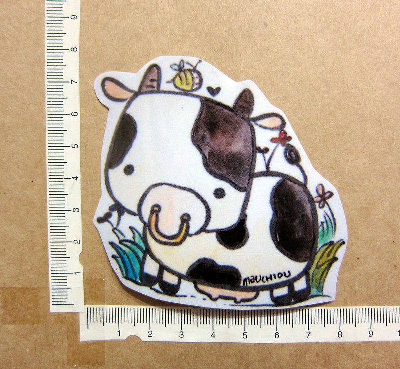 手绘插画风格 完全 防水贴纸 乳牛 牛 - 贴纸 - 防水材质 多色