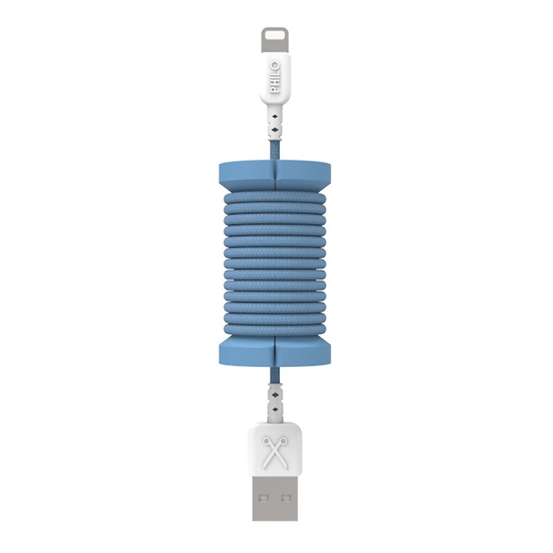 意大利PHILO Lightning - USB 缤纷编织传输线 100cm 蓝8055002390996 - 充电宝/传输线 - 塑料 蓝色