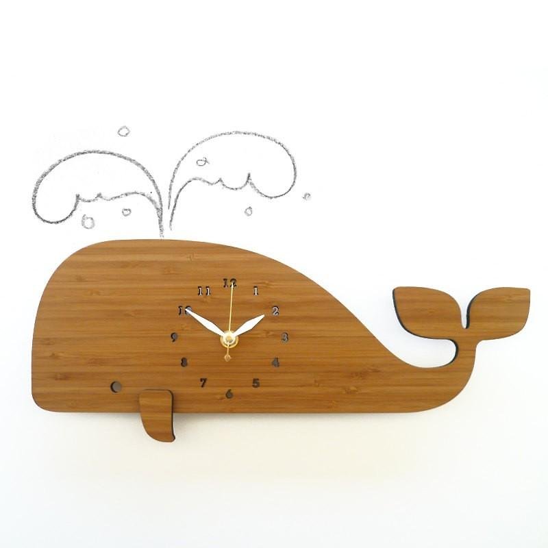 Decoylabの掛け時計　WHALE - 时钟/闹钟 - 木头 咖啡色