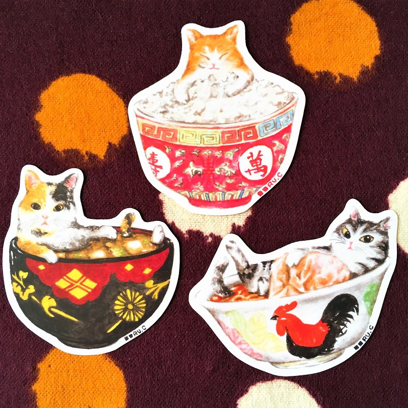 三碗猫 手帐 小贴纸套装 - 贴纸 - 纸 多色