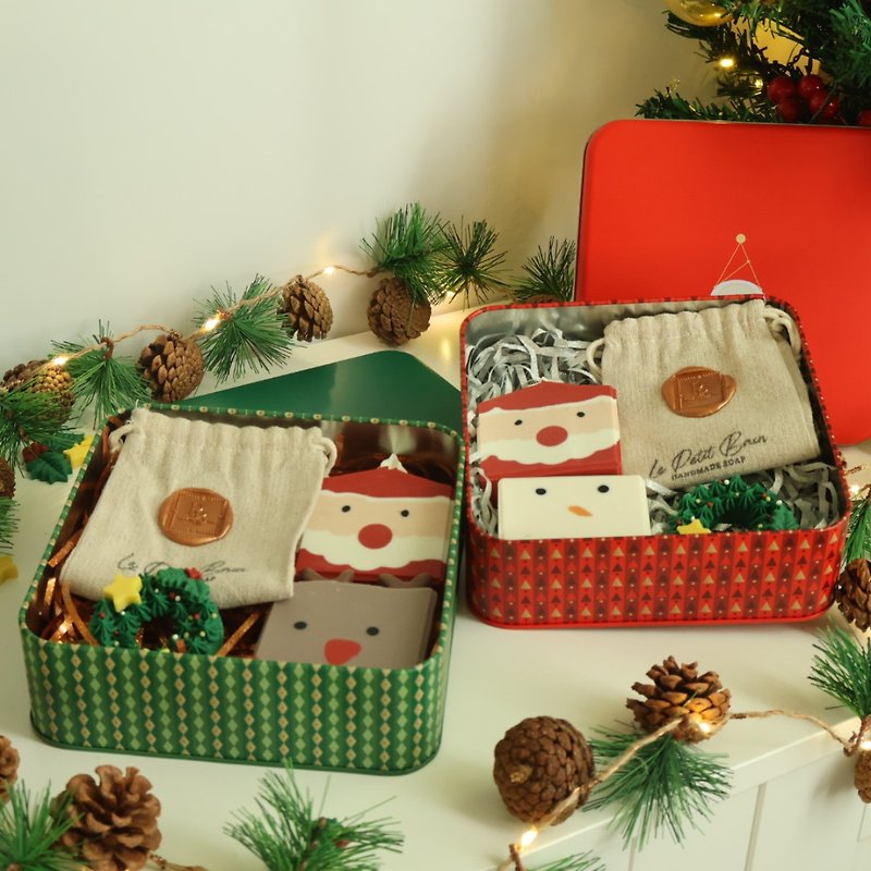 【交换礼物】限量|手工皂圣诞铁盒三件组_附纸袋小卡 - 肥皂/手工皂 - 其他材质 红色