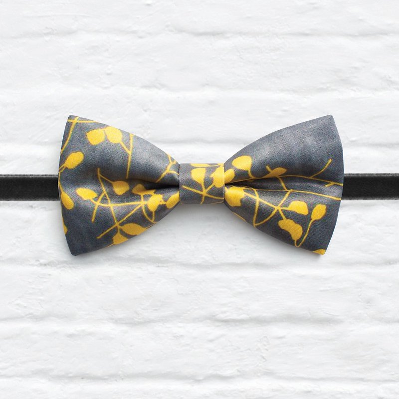 Style 0168 概念70 印花缎面领结 黄色 限量手工领结 - 颈链 - 其他材质 黄色