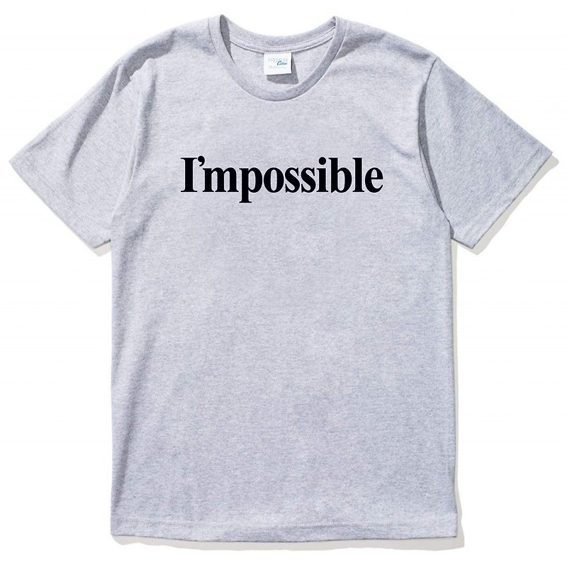 I'mpossible 短袖T恤 灰色 无限可能 文青 艺术 设计 原创 品牌 - 男装上衣/T 恤 - 棉．麻 灰色