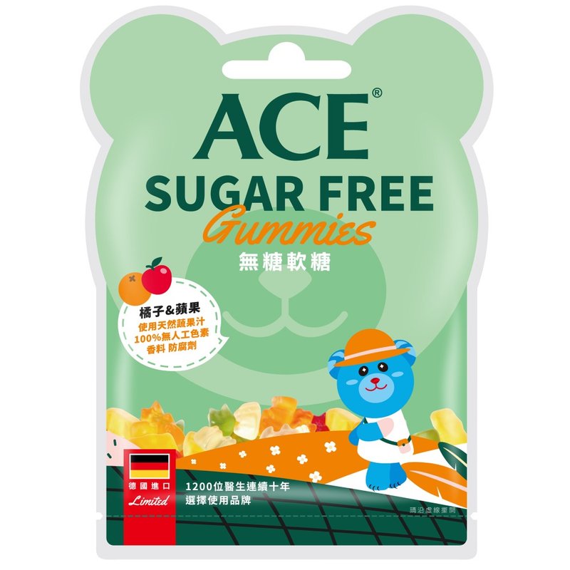 ACE ZERO SUGAR Q软糖(苹果橘子)  40公克/袋 - 零食/点心 - 其他材质 