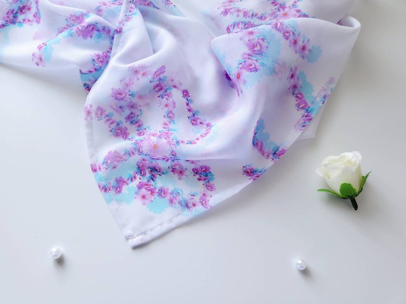 Handmade Shawl Scarf headband hairband (M) - 丝巾 - 丝．绢 紫色