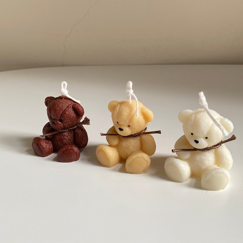 【动物系列】复古泰迪熊 造型蜡烛 可爱满分 - 蜡烛/烛台 - 蜡 