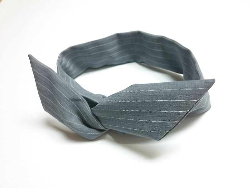 素色 灰 发带 发箍 铝线 领巾 headband hairband *SK* - 发带/发箍 - 棉．麻 灰色