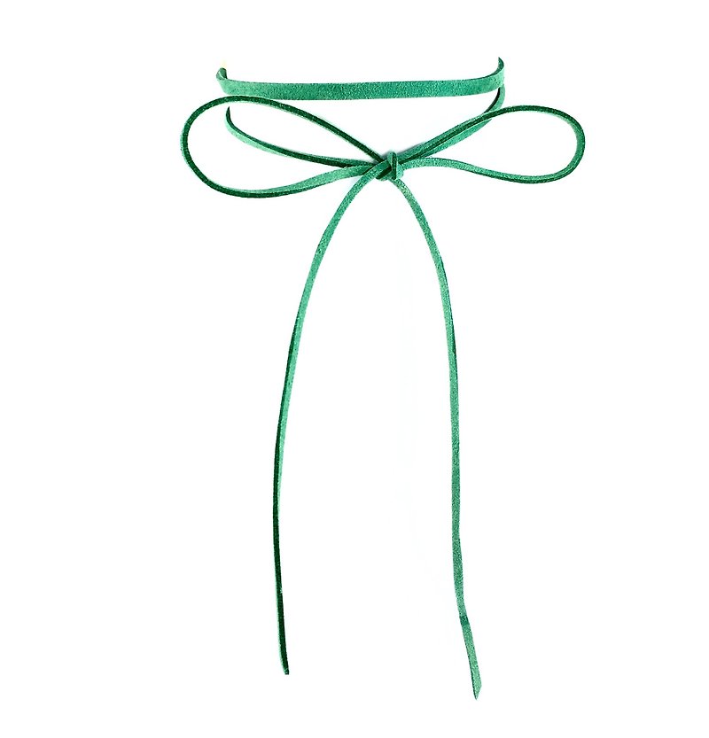 经典绕绳颈链-绿色 - 项链 - 真皮 绿色