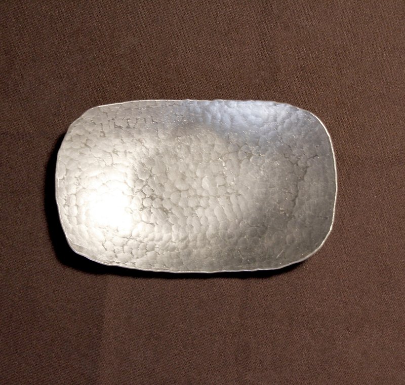 白锡锻敲元宝杯托(10x6cm) - 茶具/茶杯 - 其他金属 银色