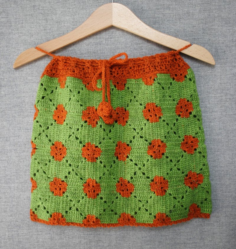 Baby girl skirt, handmade skirt, crochet skirt - 童装裙 - 羊毛 绿色
