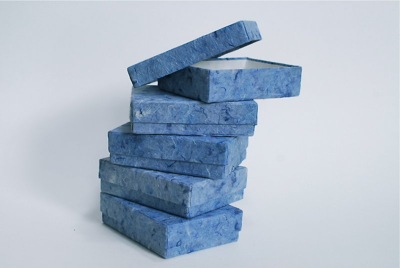 Paper flower boxes,4 pcs. paper boxes, kraft boxes, party boxes, wedding boxes, size 9x12x3cm. wooden blue color. - 包装材料 - 纸 蓝色
