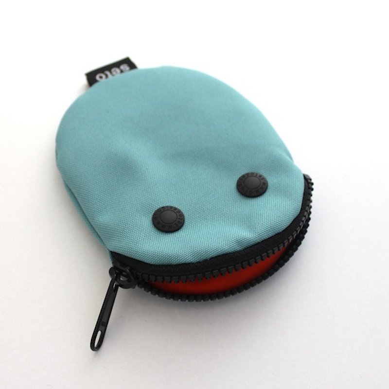 Creature card case　coin case　Bean　water blue - 零钱包 - 聚酯纤维 蓝色