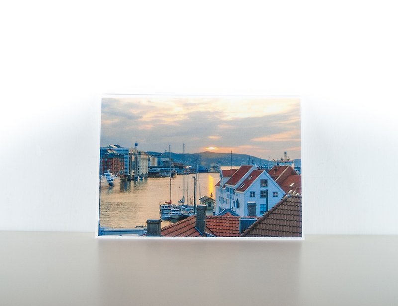 摄影明信片 | 夕阳-卑尔根-挪威 - 城市小旅行 - 卡片/明信片 - 纸 橘色