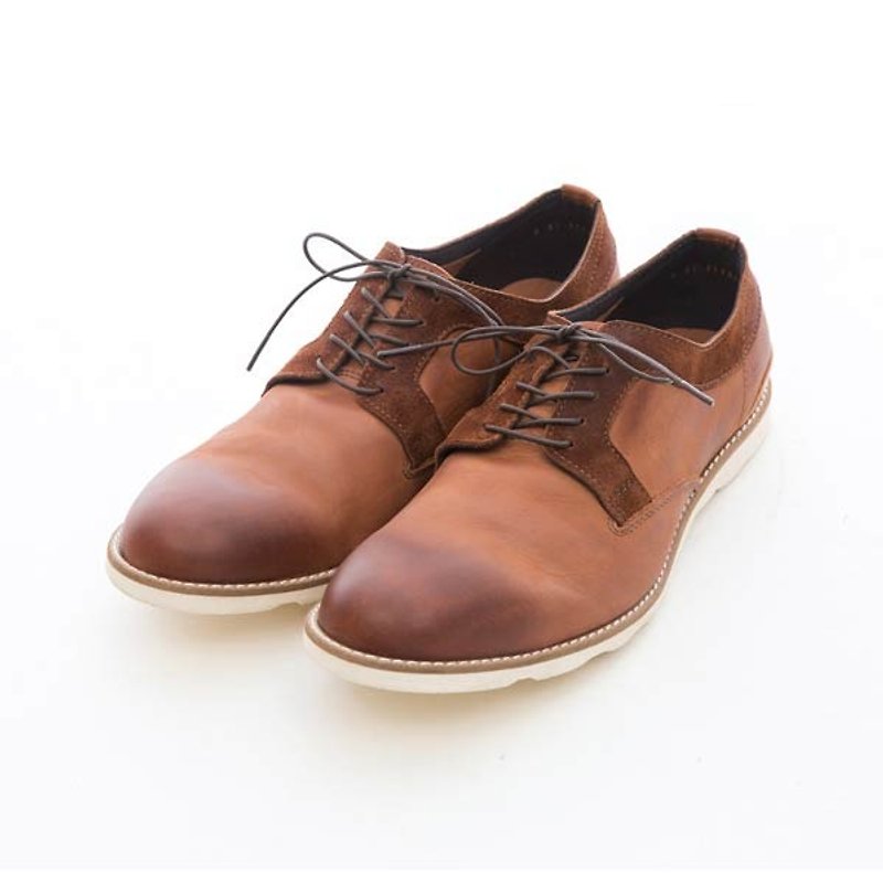 ARGIS 外羽根式拼接皮革休闲皮鞋 #31103咖啡 -日本手工制 - 男款皮鞋 - 真皮 咖啡色
