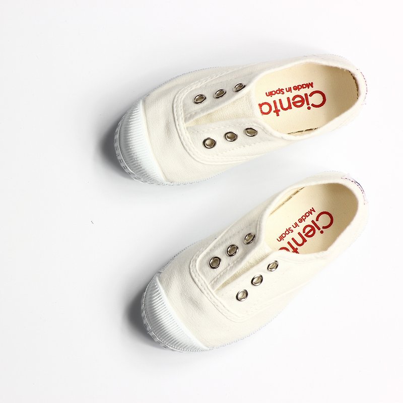 西班牙国民帆布鞋 CIENTA 童鞋尺寸 白色 香香鞋 70997 05 - 童装鞋 - 棉．麻 白色