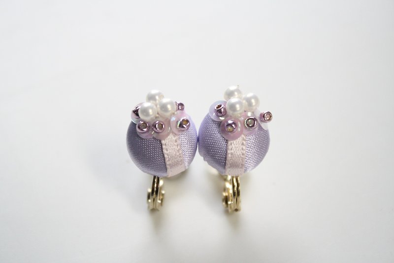 パール　イアリング - 耳环/耳夹 - 宝石 紫色