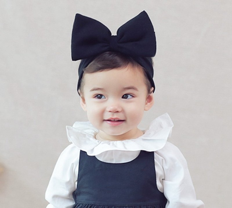 Happy Prince Asilri婴童立体蝴蝶结发带 韩国制 - 婴儿帽/发带 - 聚酯纤维 黑色