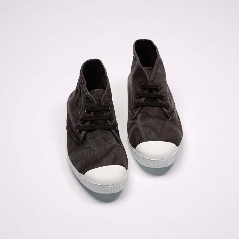 西班牙帆布鞋 CIENTA 60777 01 黑色 洗旧布料 大人 Chukka - 女款休闲鞋 - 棉．麻 黑色