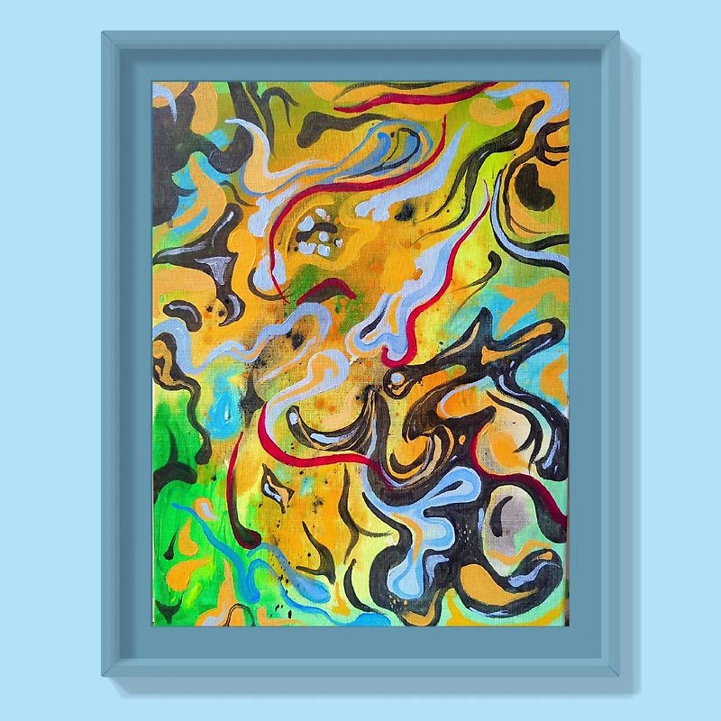 抽象丙烯油画装饰画 跳跃 - 海报/装饰画/版画 - 其他材质 