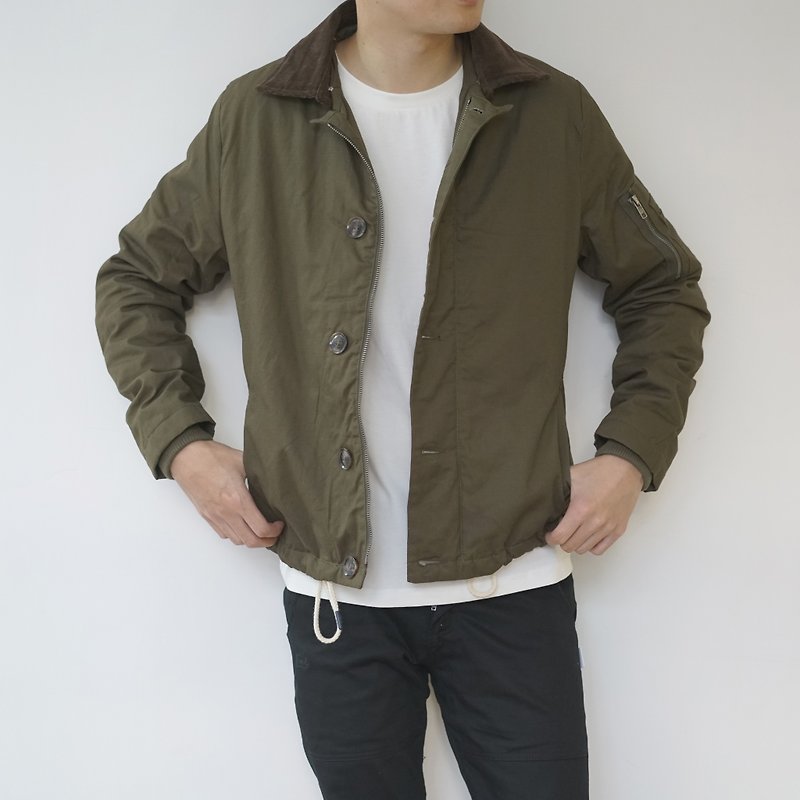 【换季特卖】Deck Jacket 可换领军装外套/中性/秋冬大衣 - 男装外套 - 棉．麻 黑色