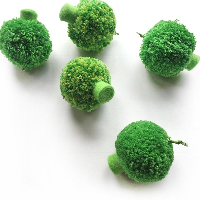 绿色系花椰菜钥匙圈-多颗优惠(5颗、7颗、10颗、20颗、30颗) - 钥匙链/钥匙包 - 棉．麻 绿色